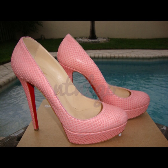 Christian Louboutin Rare Pink Rosa Python Bianca - Picture 2 of 5
